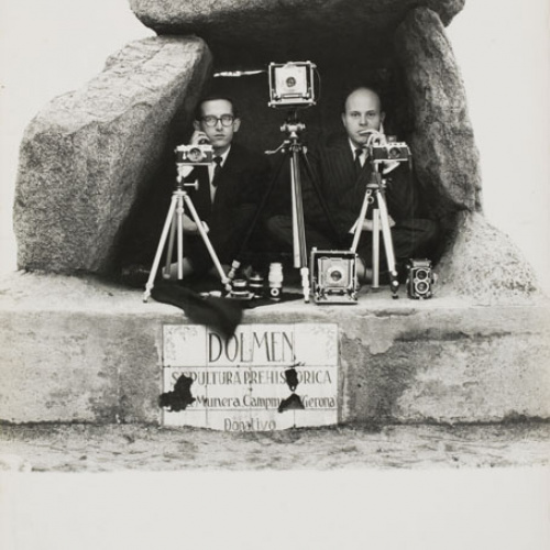 image for: Oriol Maspons - Oriol Maspons i Julio Ubiña en un dolmen (Nadala) - 1958