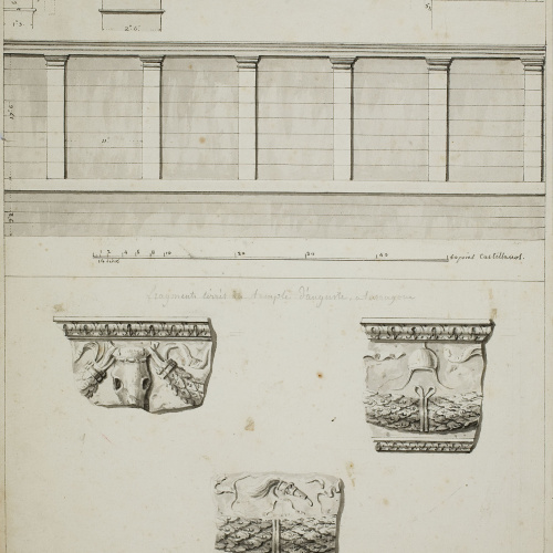 image for: François Ligier - Detall i perfils del temple d&#039;August a Tarragona - Cap a 1801-1803