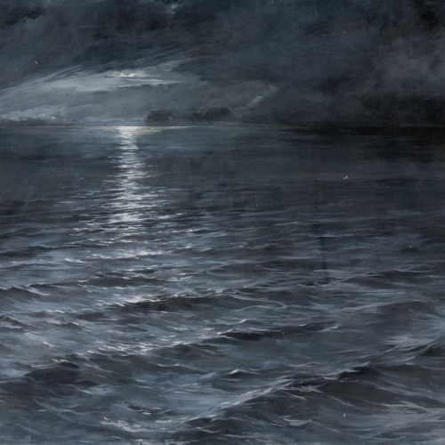 image for: Antoni Fabrés - Nit de lluna sobre el mar - Cap a 1880