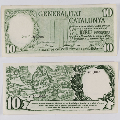 image for: Generalitat de Catalunya - 10 pessetes - 25.09.1936