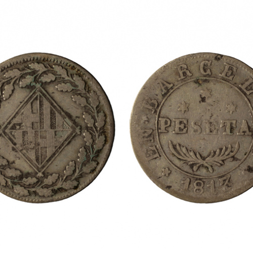Ocupació francesa - 1 pesseta - 1813 image for: Ocupació francesa - 1 pesseta - 1813