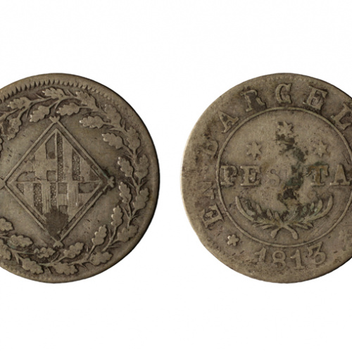 Ocupació francesa - 1 pesseta - 1813 image for: Ocupació francesa - 1 pesseta - 1813