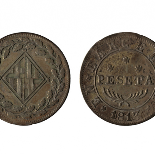Ocupació francesa - 1 pesseta - 1813 image for: Ocupació francesa - 1 pesseta - 1813
