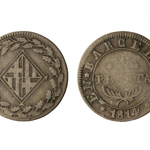 image for: Ocupació francesa - 1 pesseta - 1814