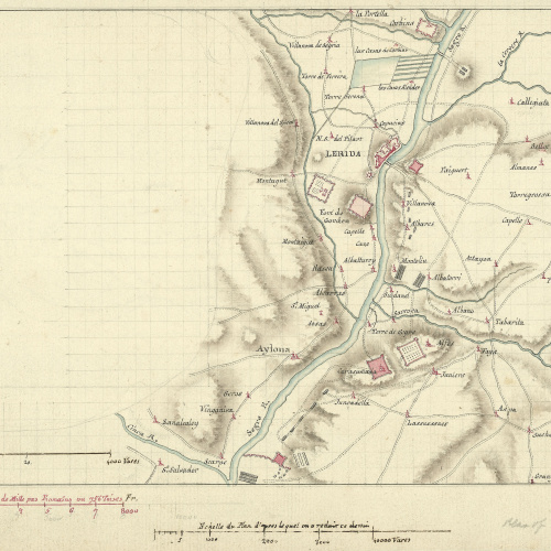 image for: Anònim - Plànol de la campanya de Juli Cèsar als voltants de Lleida - Cap a 1801-1803