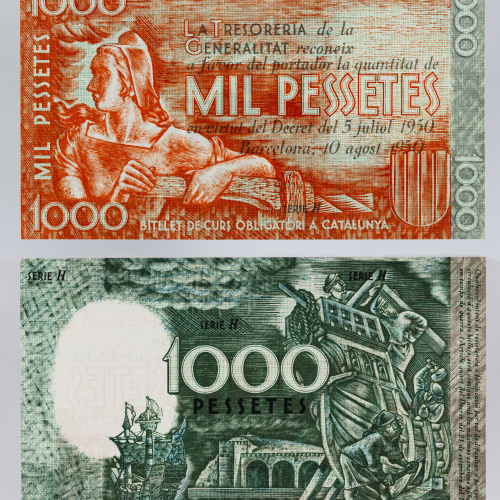 image for: Generalitat de Catalunya - 1000 pessetes (proves no adoptades) - 1936-1937 (1950)