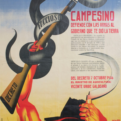image for: Josep Renau - Campesino, defiende con las armas al Gobierno que te dió la tierra - 1936