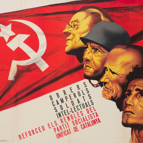 Josep Renau - Obrers, camperols, soldats, intel·lectuals, reforceu els rengles del Partit Socialista Unificat de Catalunya - 1937 image for: Josep Renau - Obrers, camperols, soldats, intel·lectuals, reforceu els rengles del Partit Socialista Unificat de Catalunya - 1937