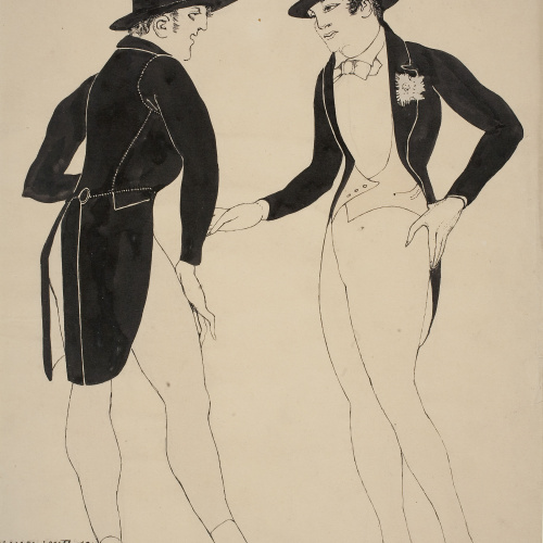 image for: Ismael Smith - Dandis parlant. Il·lustració satírica - 1911