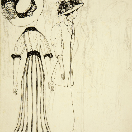 Ismael Smith - Dames en un passeig - Cap a 1909-1910 image for: Ismael Smith - Dames en un passeig - Cap a 1909-1910