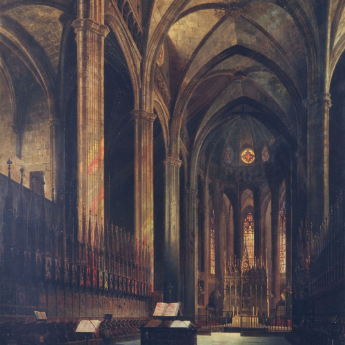 image for: Achille Battistuzzi - Interior de la catedral de Barcelona - 1877