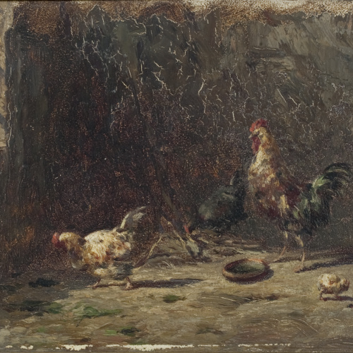 image for: Modest Urgell - Gallines en corral - Cap a 1870-1890