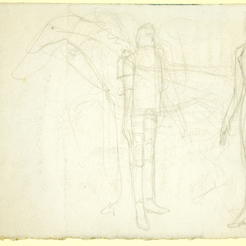 image for: Ismael Smith - Projecte del monument a Manuel Milà i Fontanals (anvers) / Croquis de figures (revers) - Cap a 1908 [1]