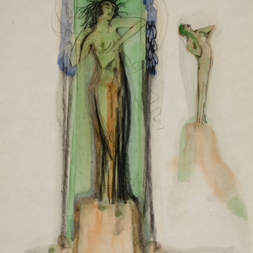 image for: Ismael Smith - Projecte escultòric i de monuments (anvers) / Projecte de monument «Love Life» (revers) - Cap a 1922-1924