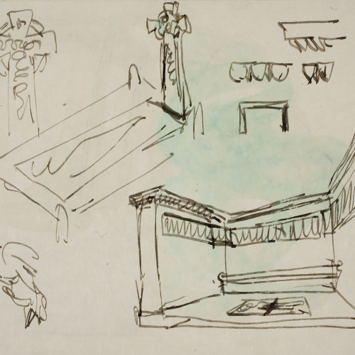 image for: Ismael Smith - Projecte escultòric i de monuments (anvers) / Projecte de monument «Love Life» (revers) - Cap a 1922-1924 [2]