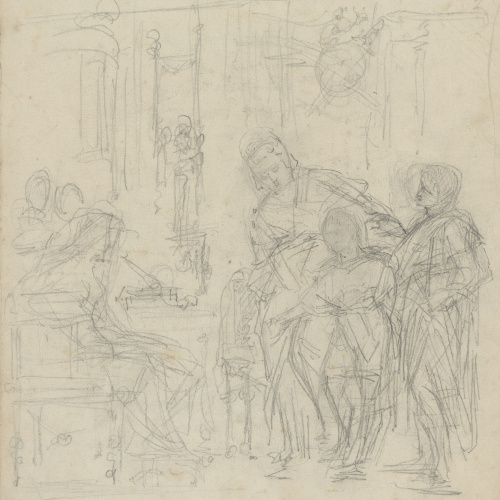 image for: Antoni Caba - Estudi per a la pintura «La mare dels Grac» - Cap a 1871-1874