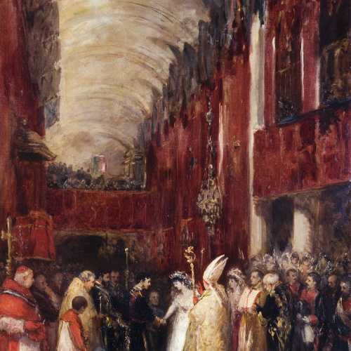 image for: Ramon Padró Pedret - ¡¡Ayer!! (casament dels reis Alfons XII i Mercedes a Atocha) - 1878