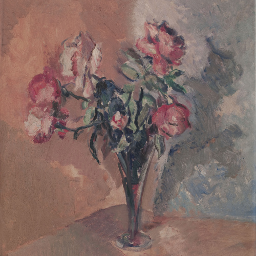 image for: Domènec Carles - Copa de vidre amb roses - 1923