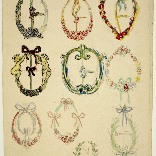 image for: Ismael Smith - Projecte de sivelles (anvers) / Croquis inconcret (revers) - Cap a 1905-1907