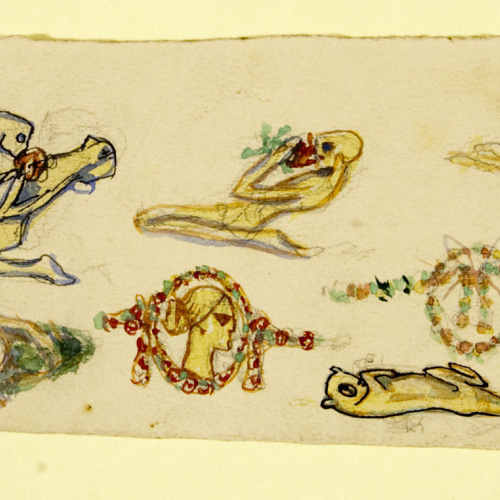 image for: Ismael Smith - Projecte de joies (anvers) / Projecte d&#039;exlibris (revers) - Cap a 1906-1908