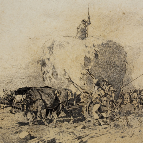 image for: Baldomer Galofre - Agost, comboi de carretes - Cap a 1887-1889