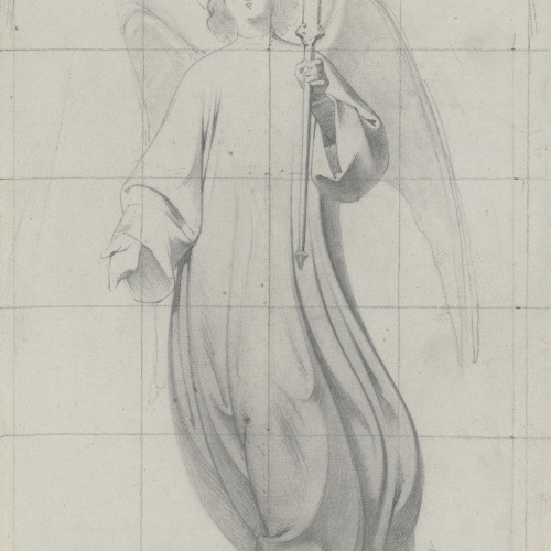 Claudi Lorenzale - Àngel amb una creu a la mà - Cap a 1860-1871 image for: Claudi Lorenzale - Àngel amb una creu a la mà - Cap a 1860-1871