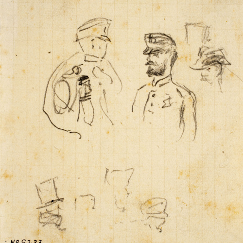 image for: Josep Lluís Pellicer - Apunts de militars i altres figures - Cap a 1872-1876