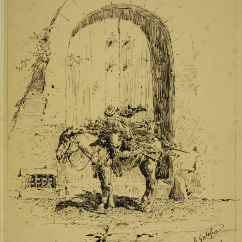 image for: Baldomer Galofre - Ase davant d&#039;una porta - 1889