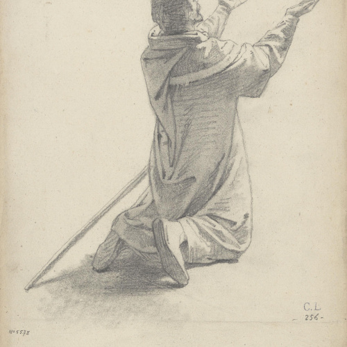 Claudi Lorenzale - Cavaller medieval agenollat - Cap a 1870 image for: Claudi Lorenzale - Cavaller medieval agenollat - Cap a 1870