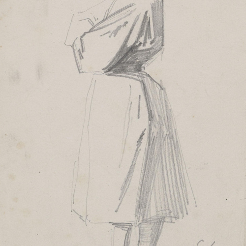 Claudi Lorenzale - Dona amb els braços creuats - Cap a 1850-1870 image for: Claudi Lorenzale - Dona amb els braços creuats - Cap a 1850-1870