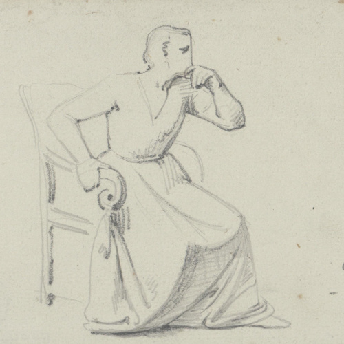 image for: Claudi Lorenzale - Dona asseguda - Cap a 1850-1870