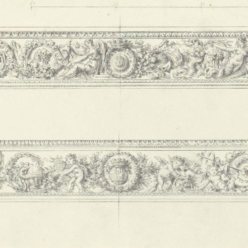 image for: Pau Rigalt - Dos frisos ornamentals per a decorar el Saló de la Junta de Comerç - Cap a 1820-1830