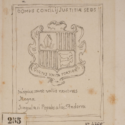 image for: Josep Lluís Pellicer - Escut d'Andorra - Cap a 1889