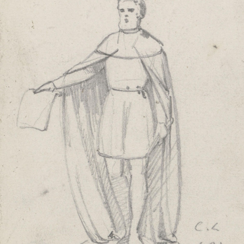image for: Claudi Lorenzale - Estàtua d&#039;un personatge amb un pergamí - Cap a 1850-1870