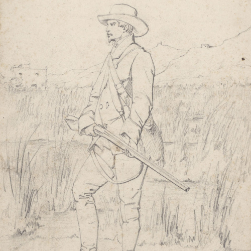 image for: Claudi Lorenzale - Estudi de caçador per al quadre «Caçador» - Cap a 1860-1880