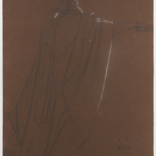 Claudi Lorenzale - Estudi de cavaller medieval - Cap a 1850-1870 image for: Claudi Lorenzale - Estudi de cavaller medieval - Cap a 1850-1870