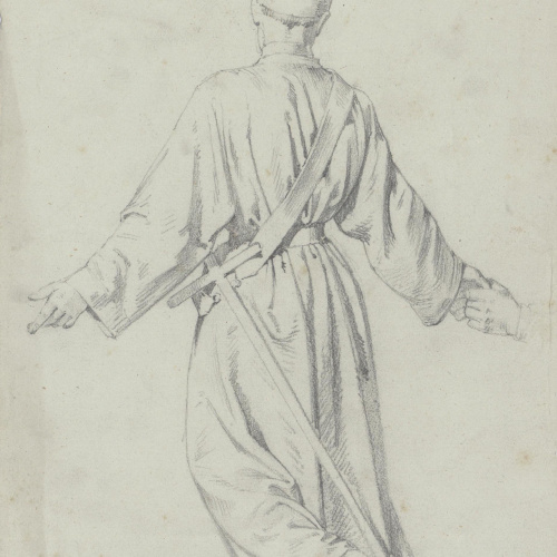 Claudi Lorenzale - Estudi de cavaller per al quadre «Els ambaixadors de la Diputació a Vilafranca prohibeixen a la Reina Joana que acompanyi el Príncep de Viana a Barcelona» - Cap a 1870 image for: Claudi Lorenzale - Estudi de cavaller per al quadre «Els ambaixadors de la Diputació a Vilafranca prohibeixen a la Reina Joana que acompanyi el Príncep de Viana a Barcelona» - Cap a 1870