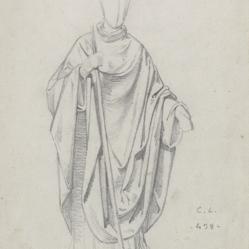 image for: Claudi Lorenzale - Estudi de dignatari religiós - Cap a 1850-1870
