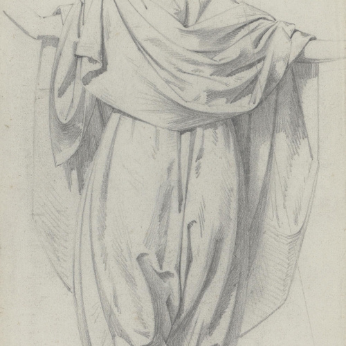 image for: Claudi Lorenzale - Estudi de draperia d&#039;un àngel [?] - Cap a 1850-1855