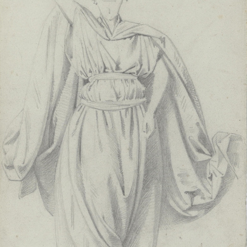 image for: Claudi Lorenzale - Estudi de draperia d&#039;un àngel [?] - Cap a 1850-1870