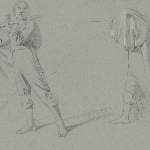 image for: Claudi Lorenzale - Estudi de dues figures masculines - Cap a 1850-1870