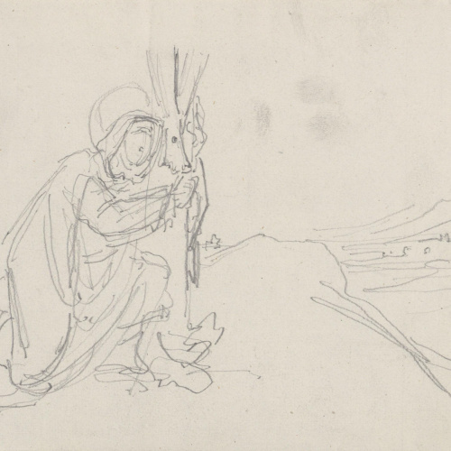 image for: Claudi Lorenzale - Mare de Déu plorant al peu de la creu - Cap a 1850-1870