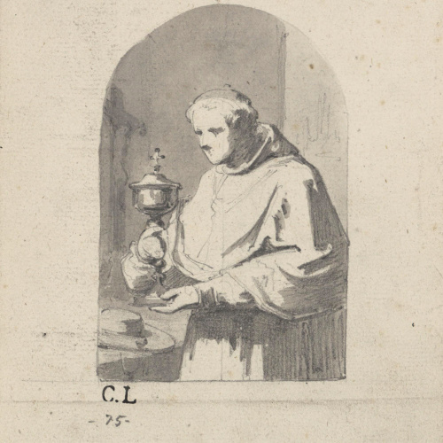 image for: Claudi Lorenzale - Sant Carles Borromeu [?] - Cap a 1850-1870
