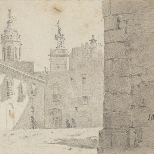 image for: Lluís Rigalt - Sitges. Plaza del Castillo - Juny de 1878