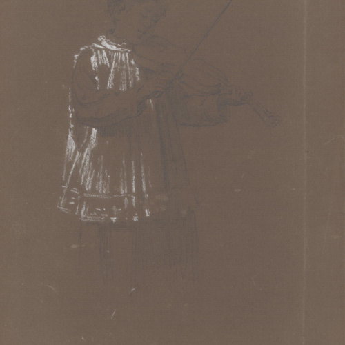 image for: Claudi Lorenzale - Un escolà tocant el violí - Cap a 1850-1870