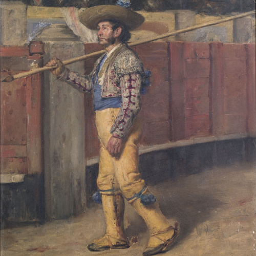 Francisco Pradilla - Un picador - Cap a 1870-1900 image for: Francisco Pradilla - Un picador - Cap a 1870-1900