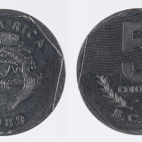 image for: República de Costa Rica - 5 colons - 1989