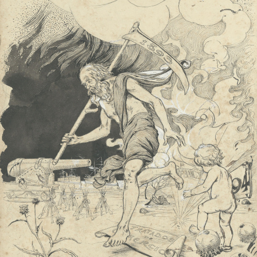image for: Josep Lluís Pellicer - Al·legoria de l'any vell de 1893 - Cap a 1894