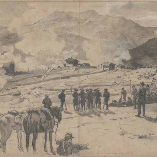 image for: Josep Lluís Pellicer - «Acciones de 25, 26 y 27 de mayo delante de San Pedro de Abanto» - 1874