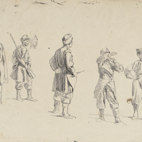 image for: Josep Lluís Pellicer - Capellà i soldats carlistes - Cap a 1872-1876